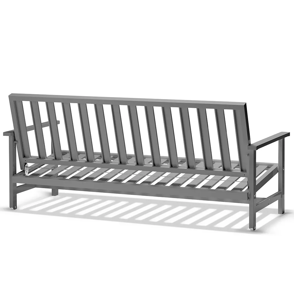 Sofa 3-seater Grey Aluminium
