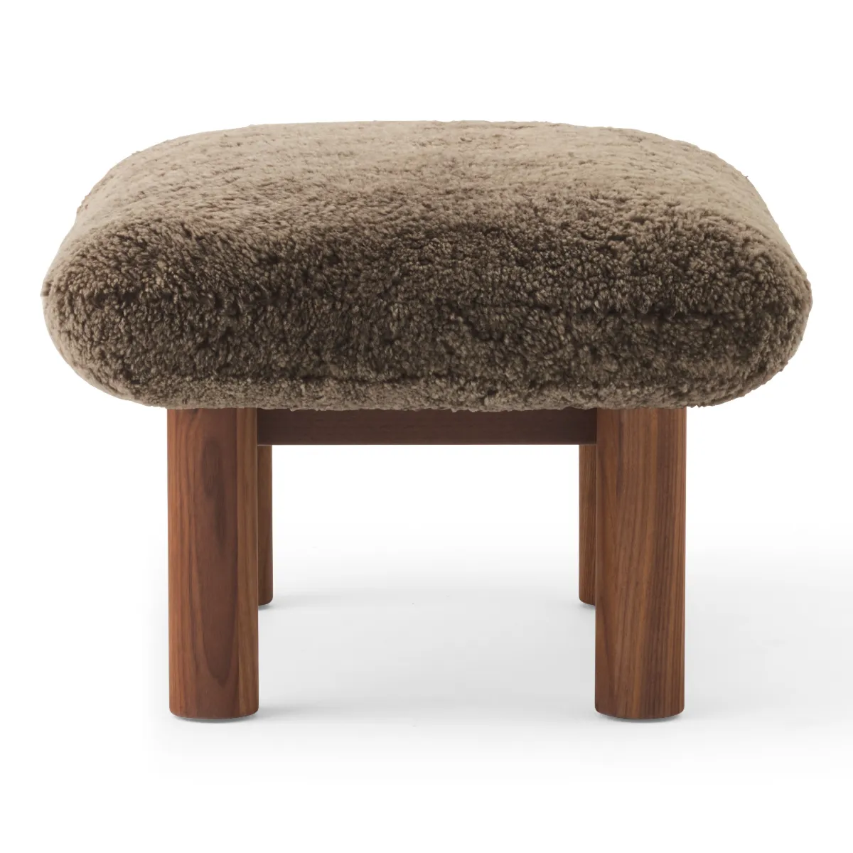 Brasilia Stool Solid Walnut, Sheepskin Nevotex Root