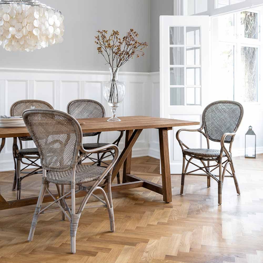 Rossini Dining Chair Rattan Taupe