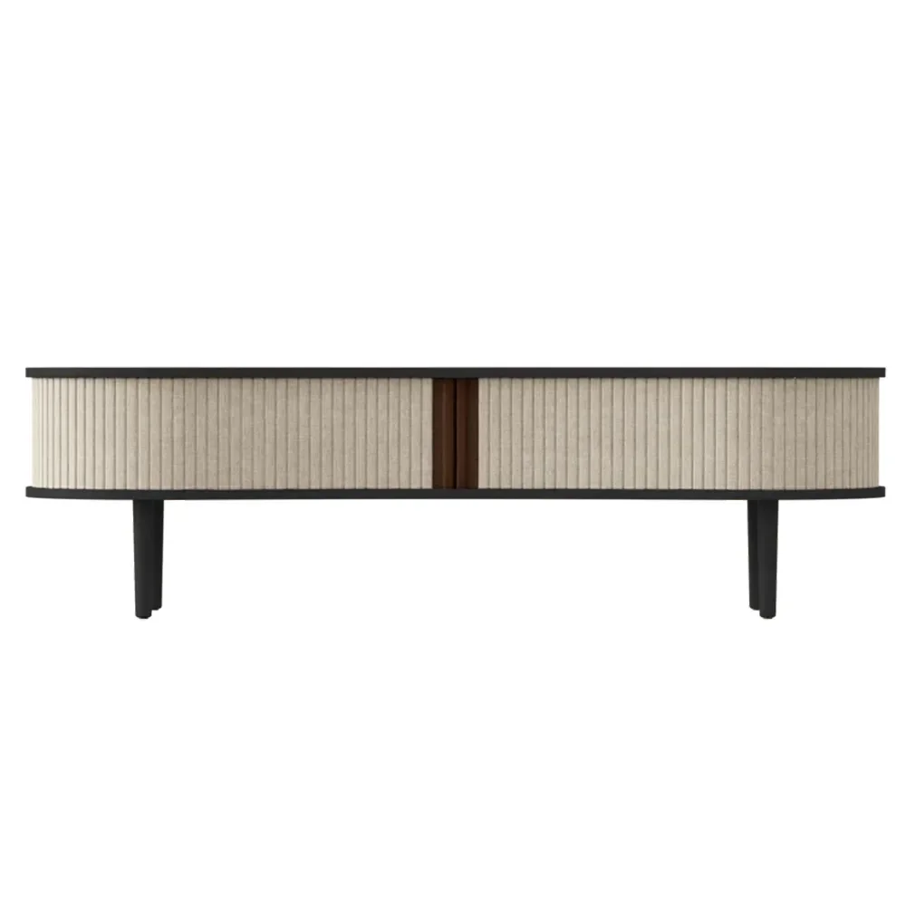 Audacious  TV stand Black Oak/White Sands
