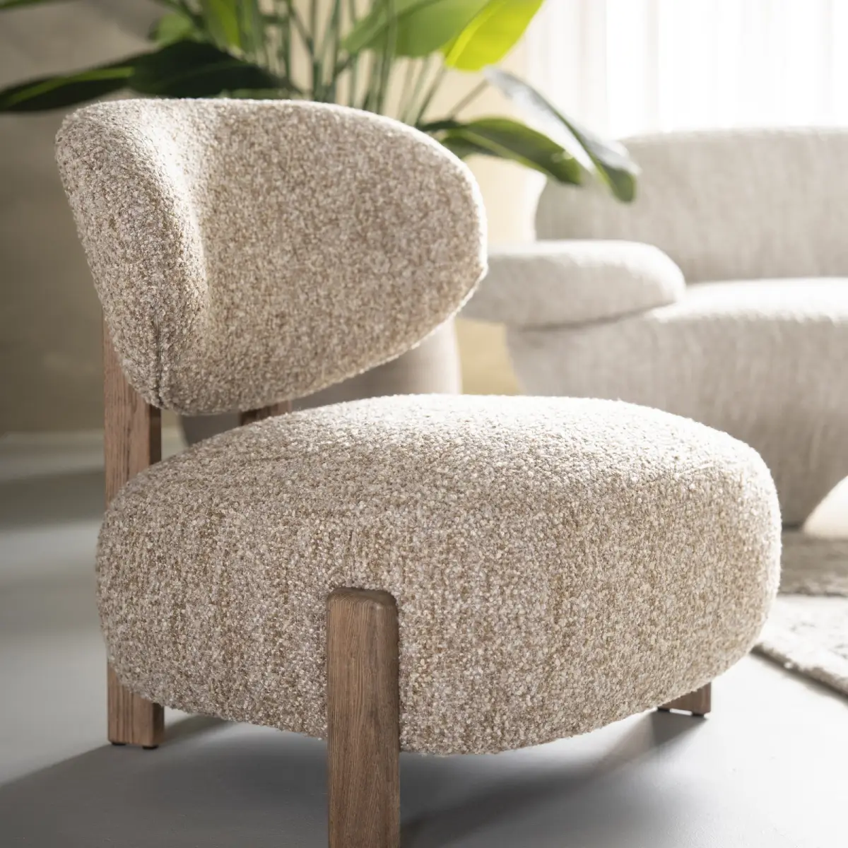 Reza brown Armchair - beige Bay