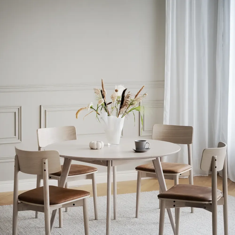 Wolcott dining chair white pigmented oak/brown