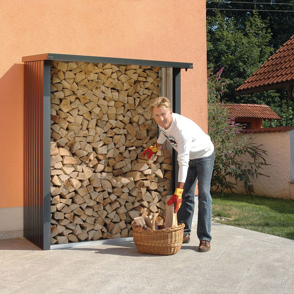 Woodstock wood storage 230 cm dark grey Biohort