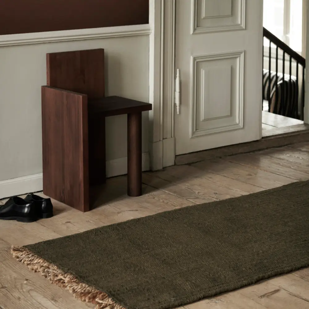Block Handwoven Rug - Olive/Natural