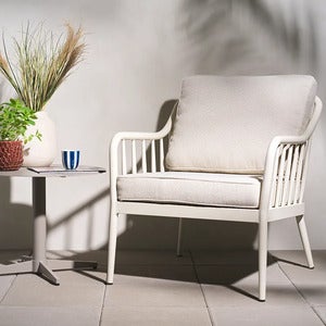 Coleville armchair  Pearl white / Dot beige