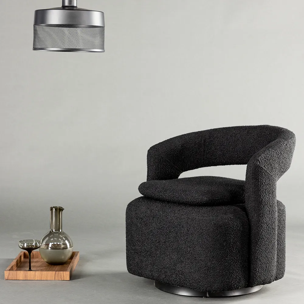 Laurel Armchair Black Boucle