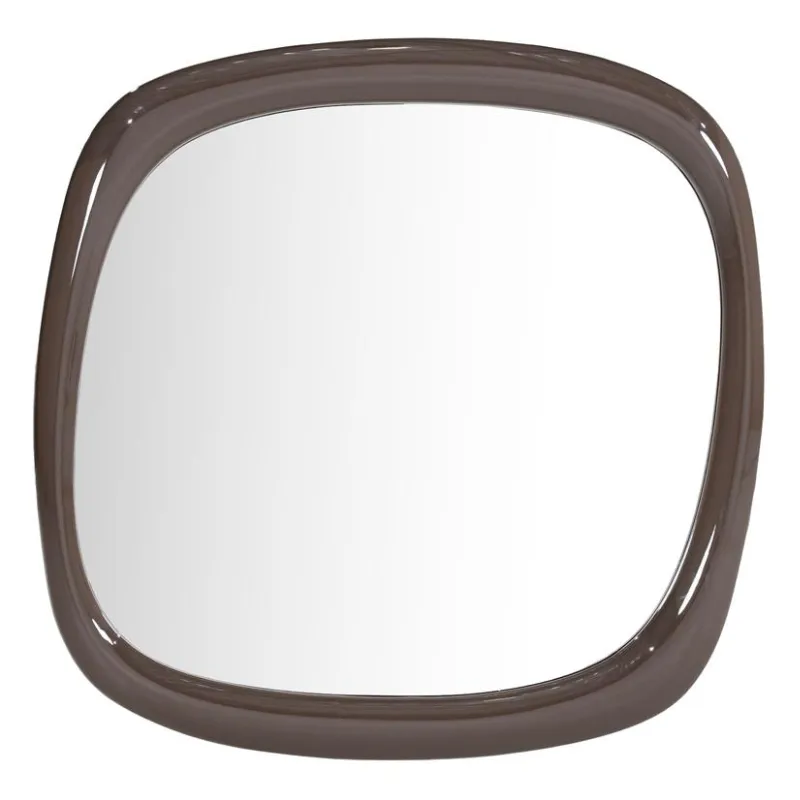 Glyde Mirror 80x4x80 cm Wood & Glass Brown