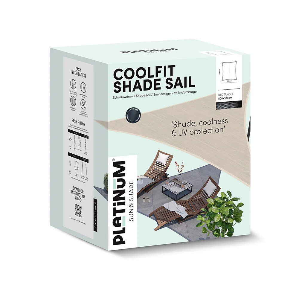 Coolfit Shade sail rectangle 500x300 cm Black