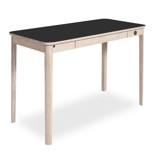 Sm131 Desk Oak White Oil/Black Nano Laminate 115X55X74cm