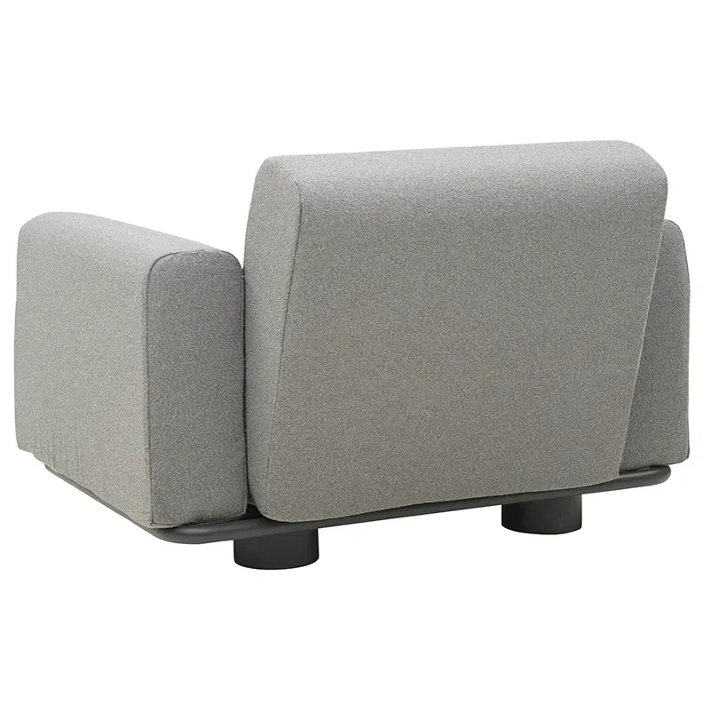 Bolster armchair Antracit / Teddy Grey