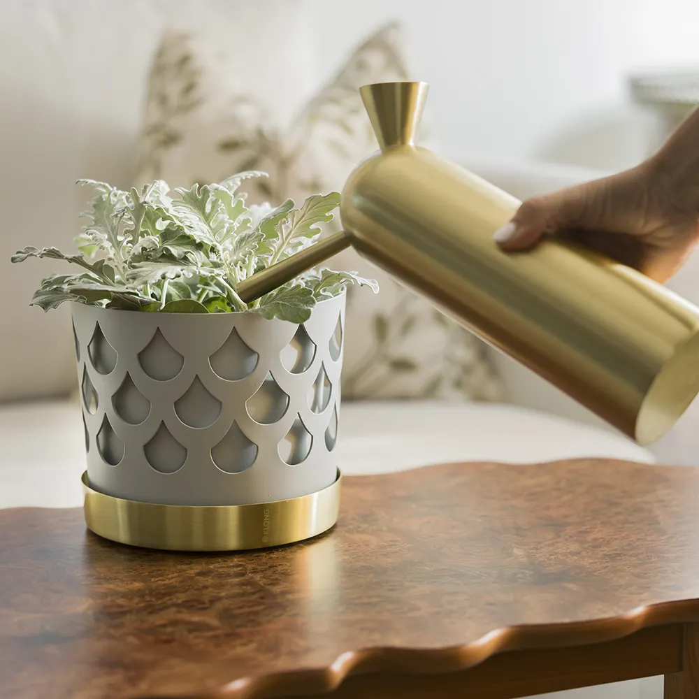 Trio Drop Medium Tray in Grey Brass