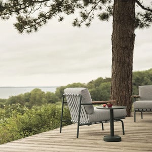 Linear Steel Coffee Table Ø42 cm Anthracite Black 