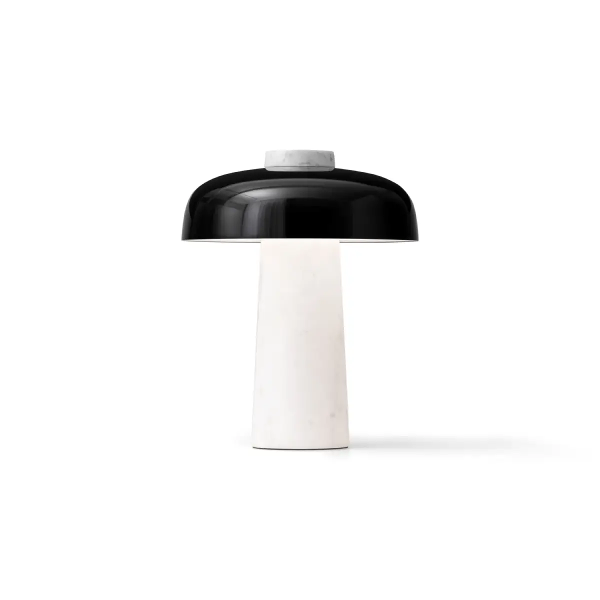 Reverse Table Lamp, Marble, Carrara/Aluminium Black