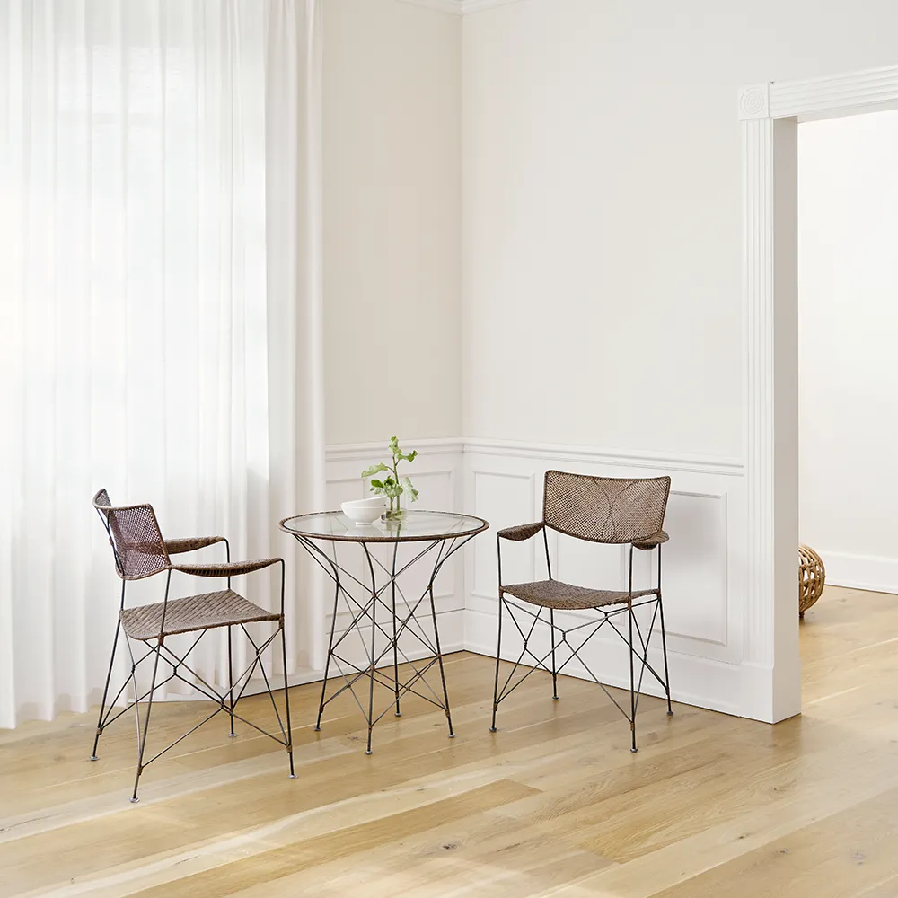  Funky cafe table with glass hazelnut 