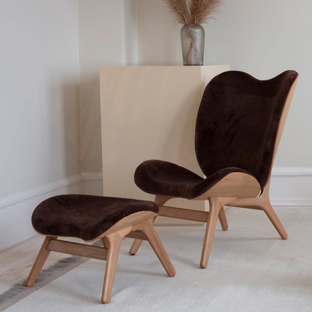 A Conversation Piece Ottoman Footstool Oak/Teddy Brown