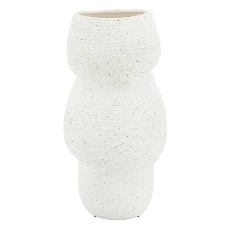 Grava large Vase 23,5x23,5x46 cm Earthenware Off white