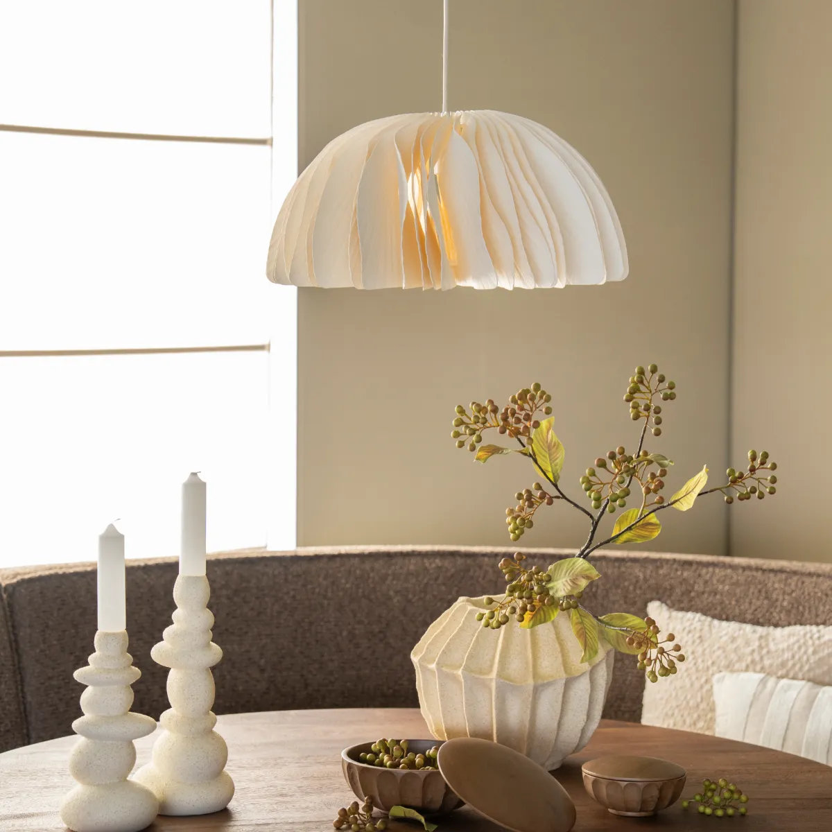 Velum 2 Pendant lamp 50x50x120 cm Papier White