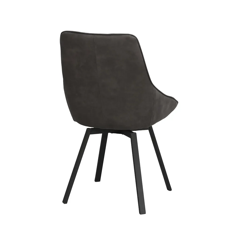 Alison dining chair darkgrey microfibre/black metal legs