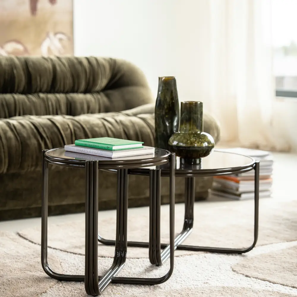 Coffee table Groovy - brown 63x63x35 cm