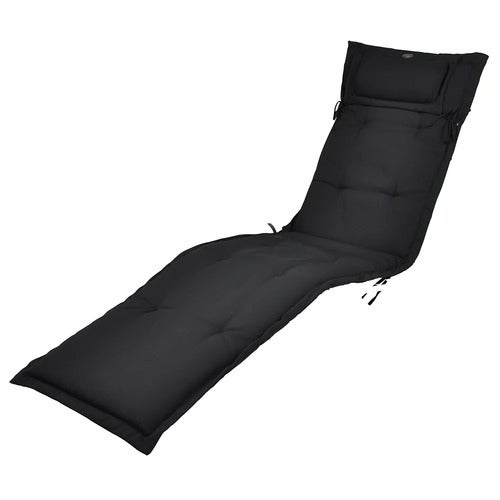 Canyon thin sun lounger cushion structured dralon Black