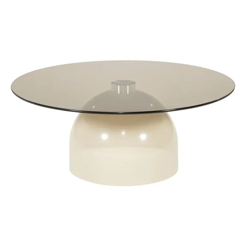 Irona large coffee table 80x80x33 cm glass beige