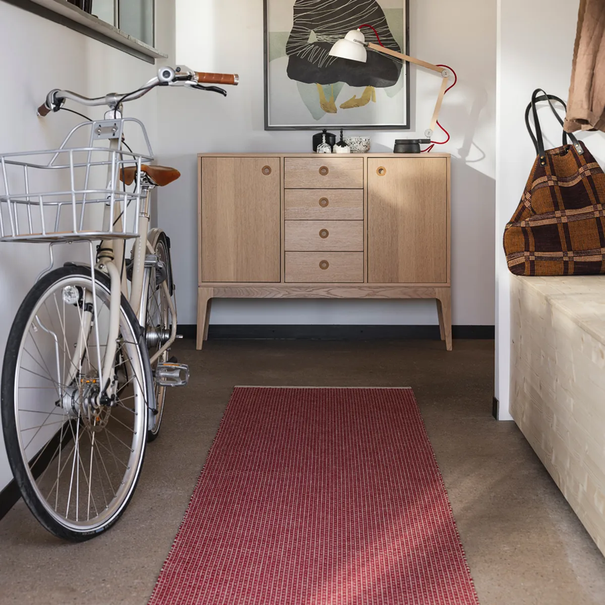 Washable Plastic Rug NILS Dark Red 70x120 cm
