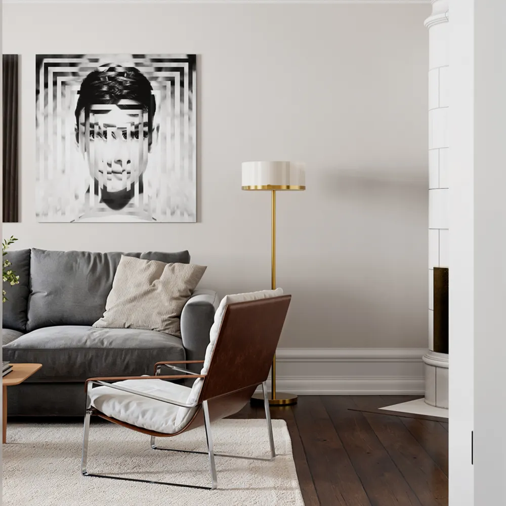 Marcel floor lamp H: 150cm brass/white