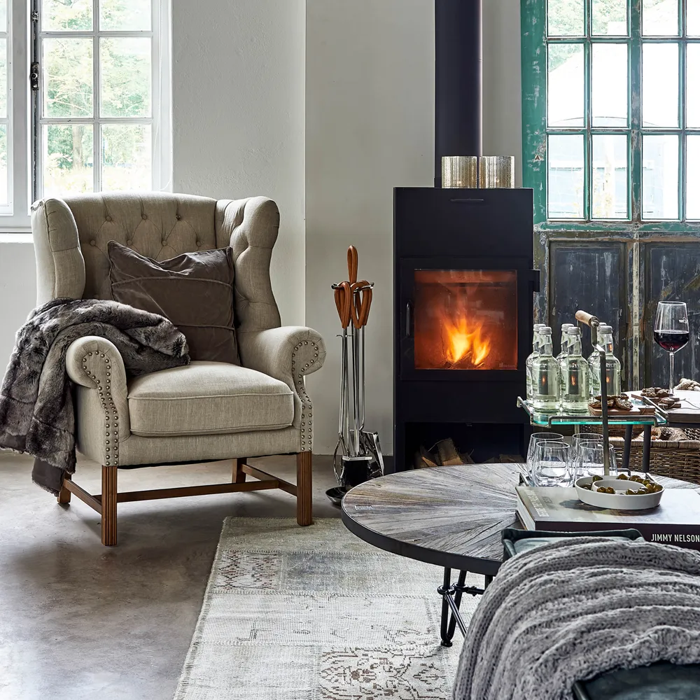 Franklin Park wingback armchair linen flax