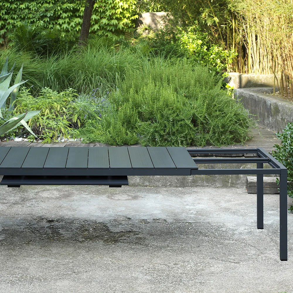 Rio Alu Dining Table 210/280x100 cm Anthracite