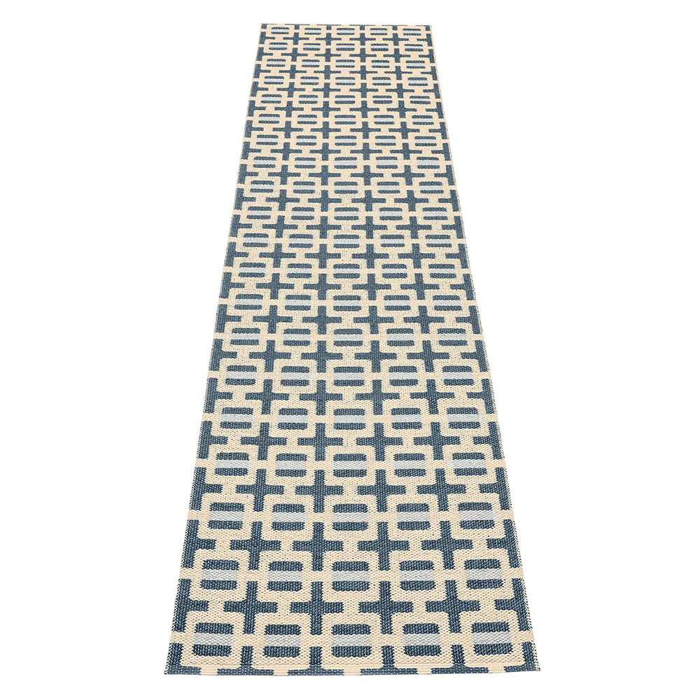 Tom rug Ocean Blue/Cream/Blue Fog 70 x 300 cm