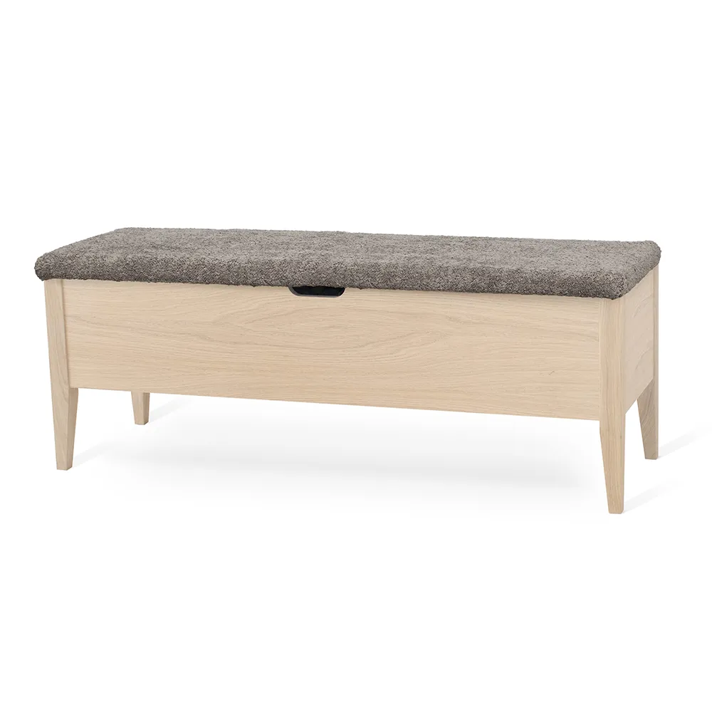 Klinte bench 120 cm white oiled oak with Abriamo brown