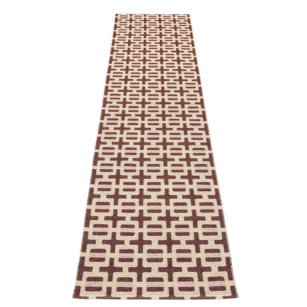 Tom rug Burgundy/Cream/Pale Rose 70 x 300 cm