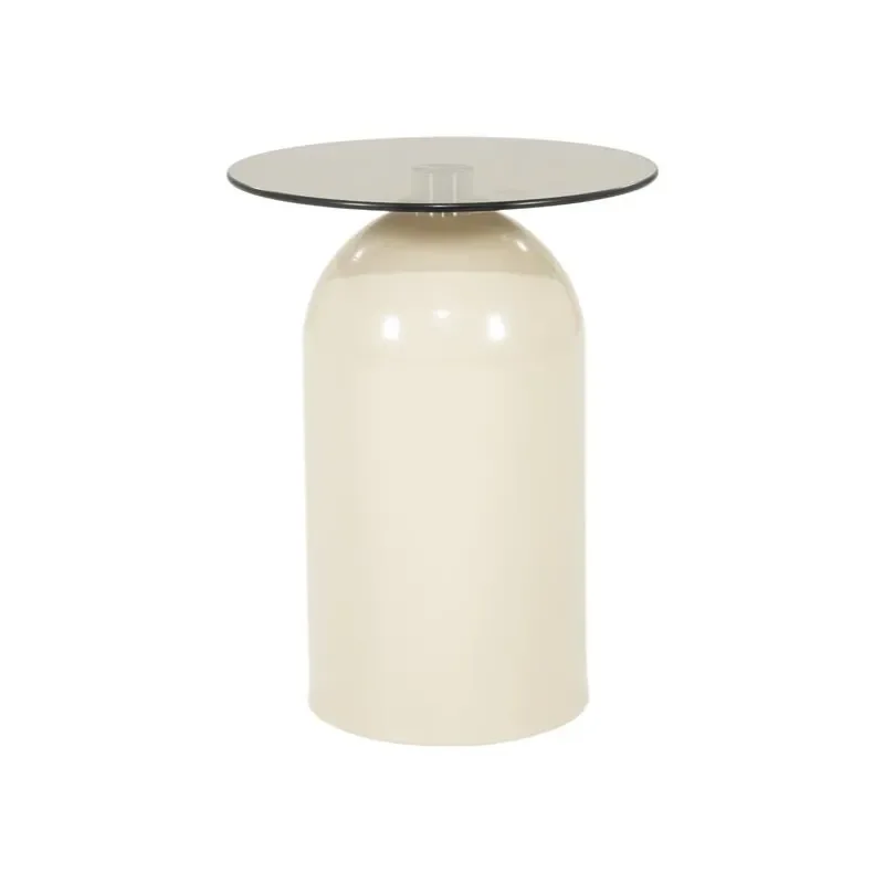 Irona side table 39,5x39,5x52 cm glass beige
