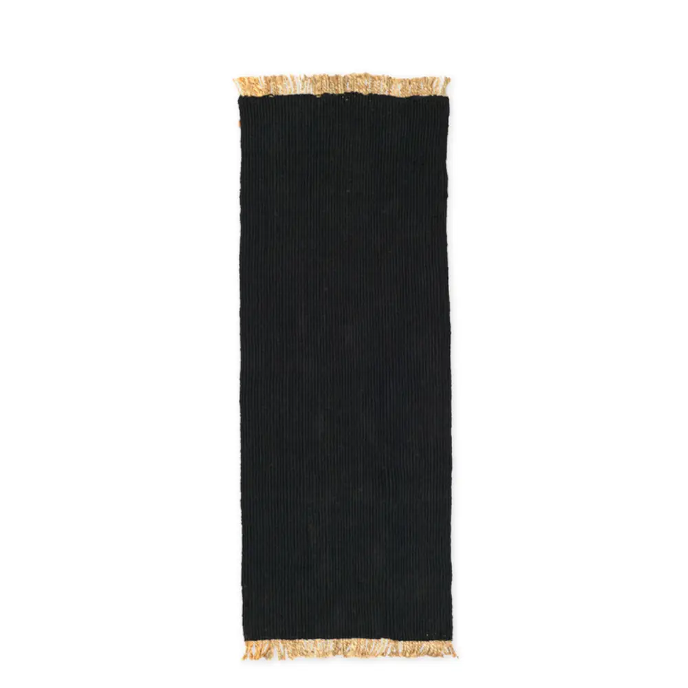 Block Handwoven Rug - Black/Natural