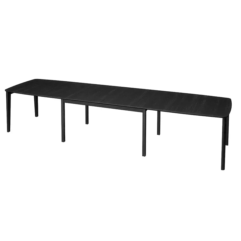 SM107 Dining table 101x160-316-368 cm Black lacquered oak