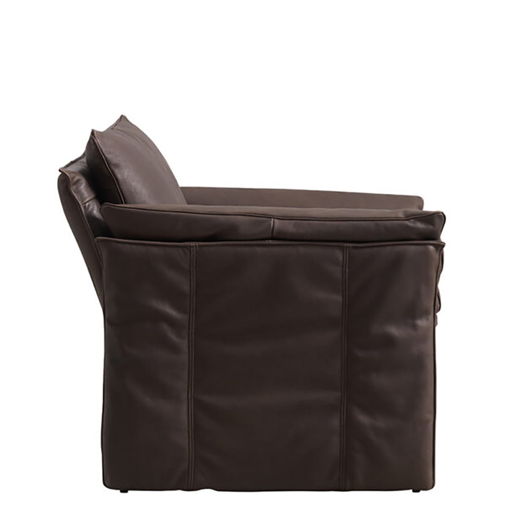 Harlem armchair in leather-Espresso