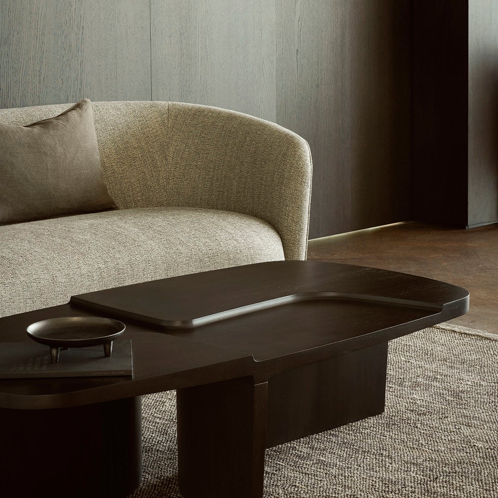 Brutalist Coffee Table Mahogany 143x75 cm