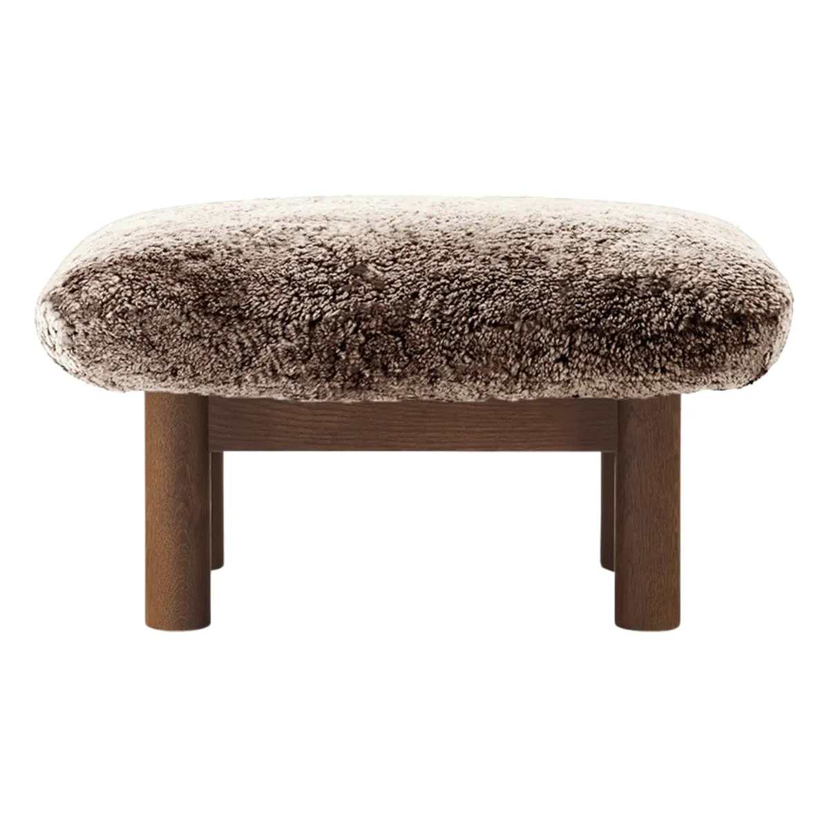 Brasilia Stool Dark Stained Oak, Sheepskin Nevotex Sahara