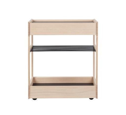 Sm135 Serving trolley Oak Lacquer White Oil 64X40X74cm
