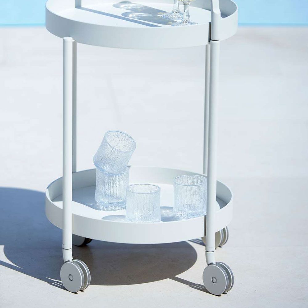 Roll Trolley / Side Table White