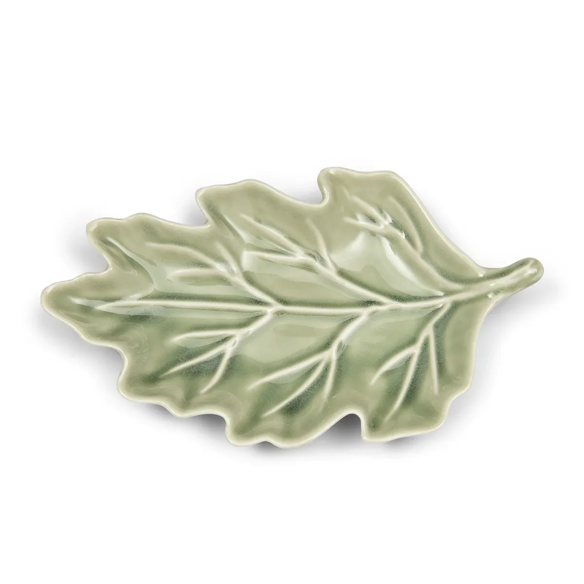 Plate Autumn Leaf 23.5x13.5 cm Green