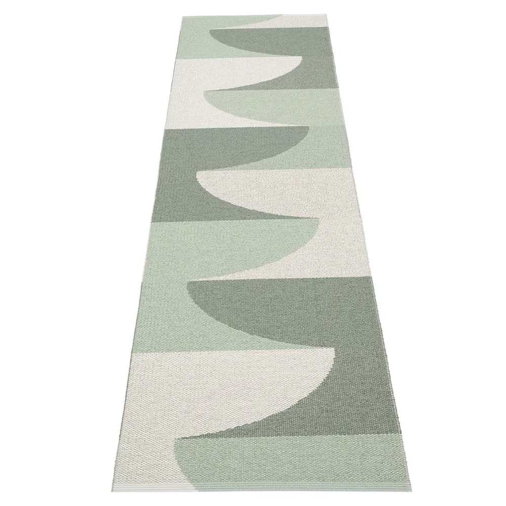 Hill carpet Army/Misty Mint/Fossil Grey 70 x 270cm