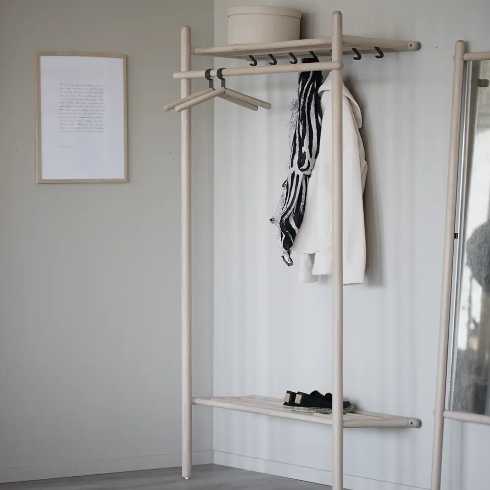 Milford clothes rack white pigmented oak
