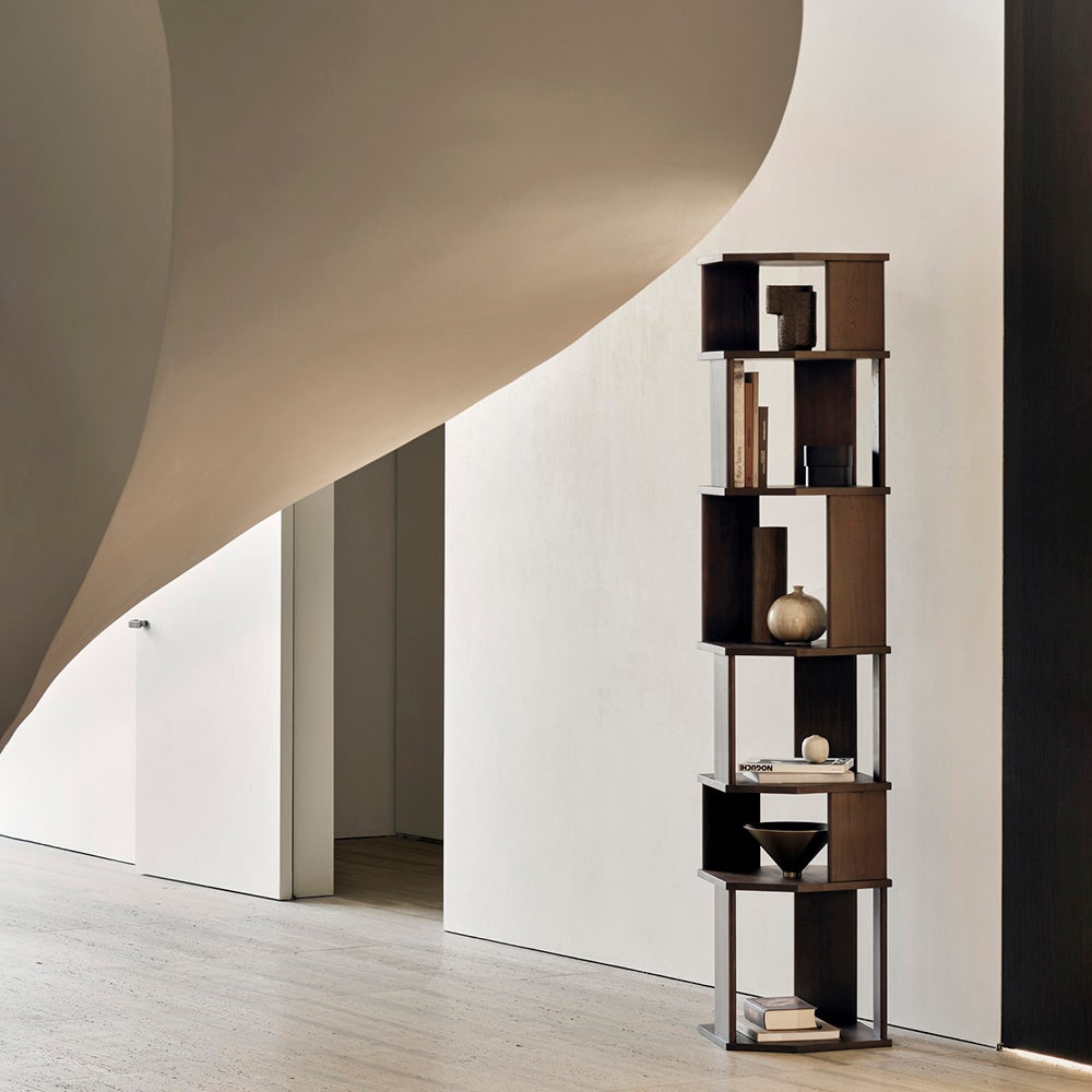 Stairs Shelf Lacquered Teak 45x46x204 cm