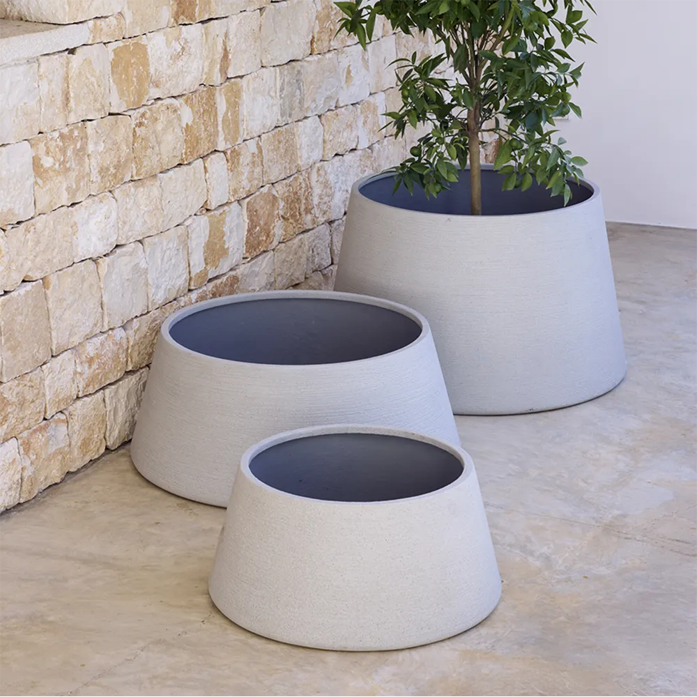 Soil pot trapez stor Concrete structure, fiberglas