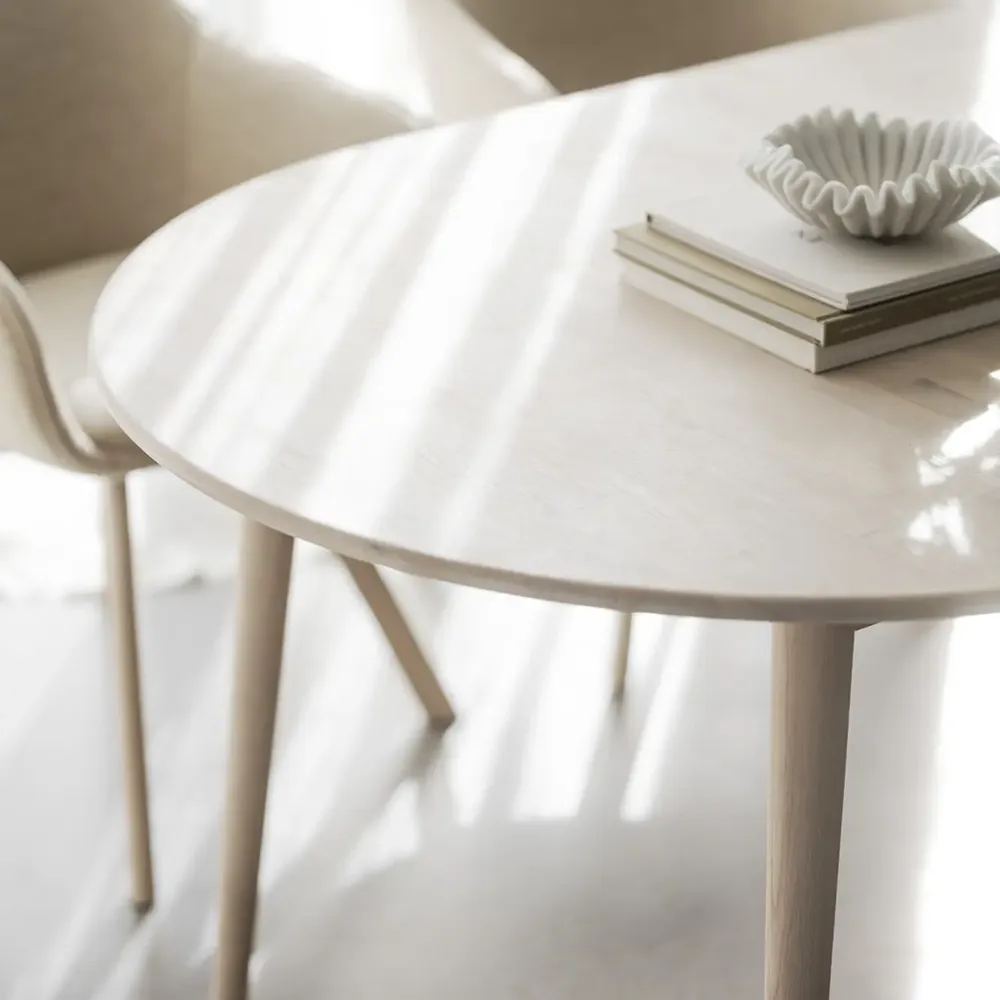 Tyler oval dining table 170-210x705 cm white pigmented oak