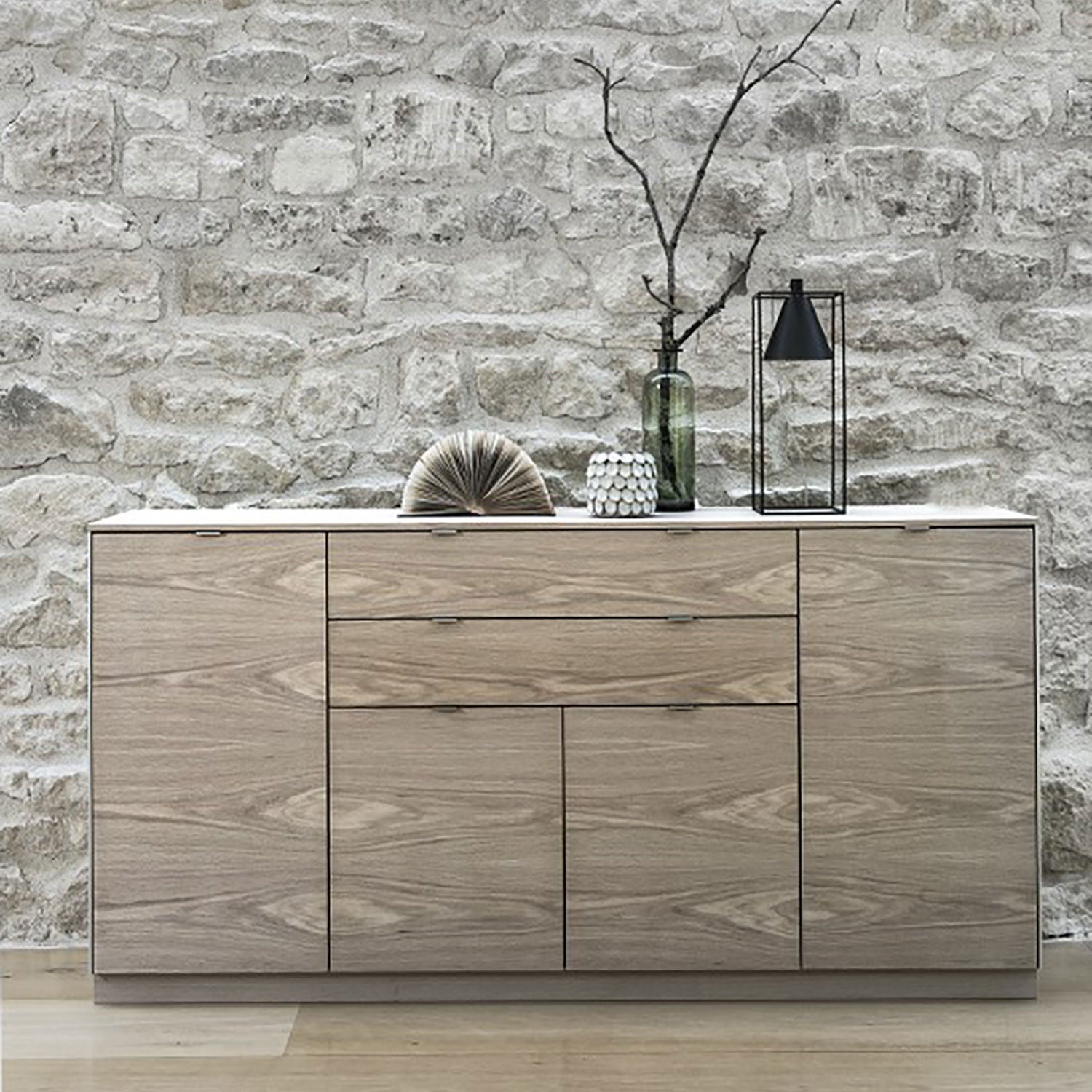 Sm942 Sideboard Black Oak Lacquer 194X44X88cm