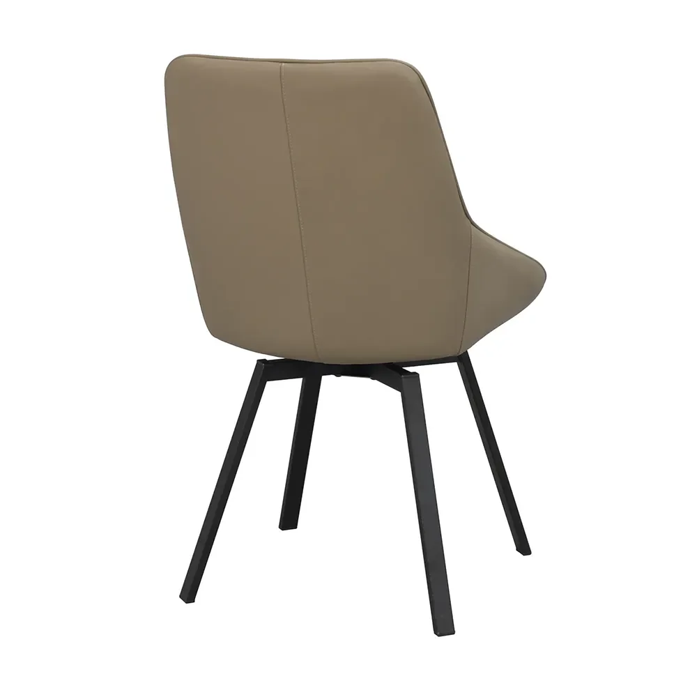 Alison dining chair beige leather/black metal legs