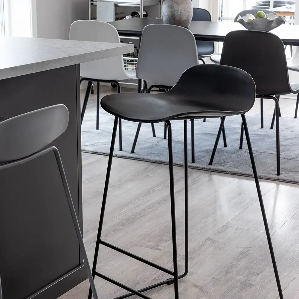 Wave bar stool black 2-pack