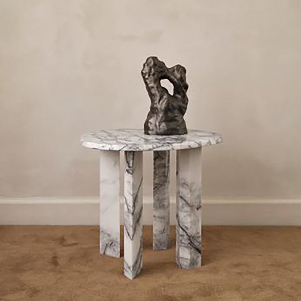 Taula Side Table - White/Charcoal